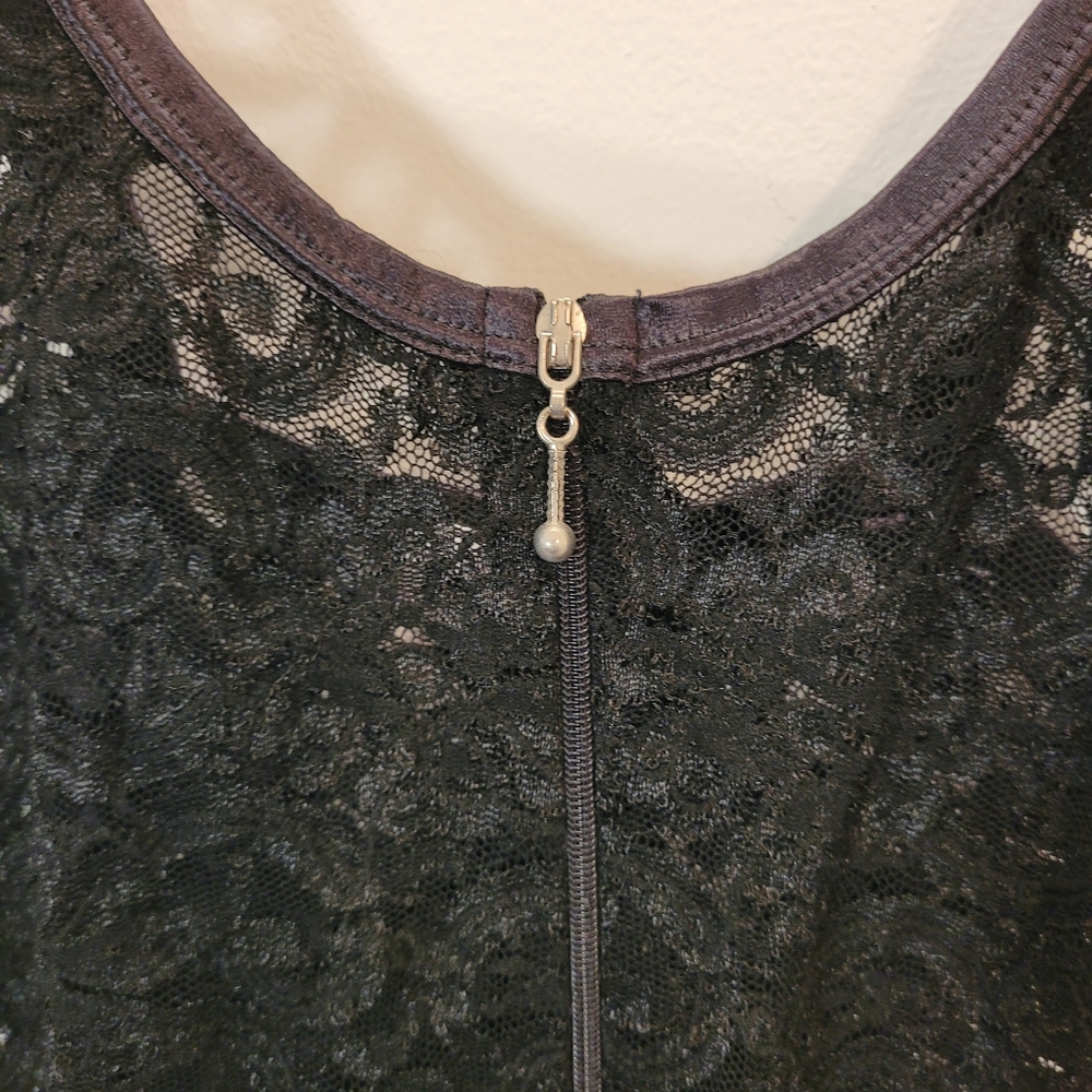 La Senza Vintage Lingerie Black Lace Zip Up Romper - Size XS - Picture 4 of 7